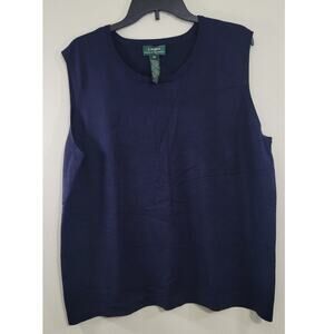 Lauren Ralph Lauren Vest Mens Size 3X Silk Blend Sleeveless V Neck Sweater Sleek